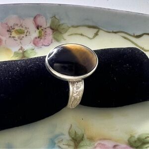 Tiger Eye Starling Silver Ring